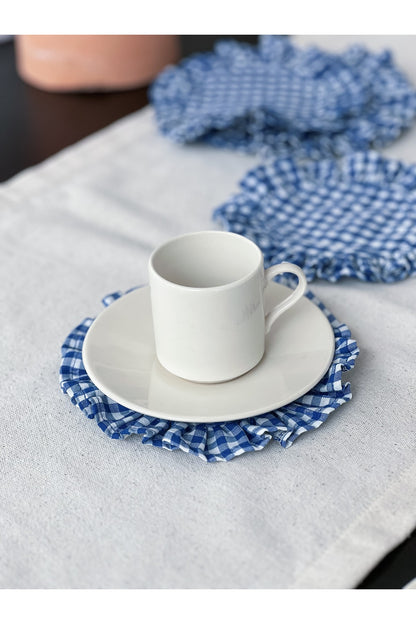 Sea Yuvarlak Fırfırlı Bardak Altlığı