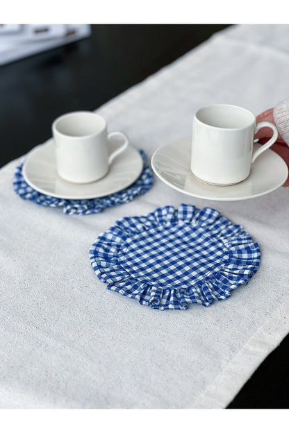 Sea Yuvarlak Fırfırlı Bardak Altlığı