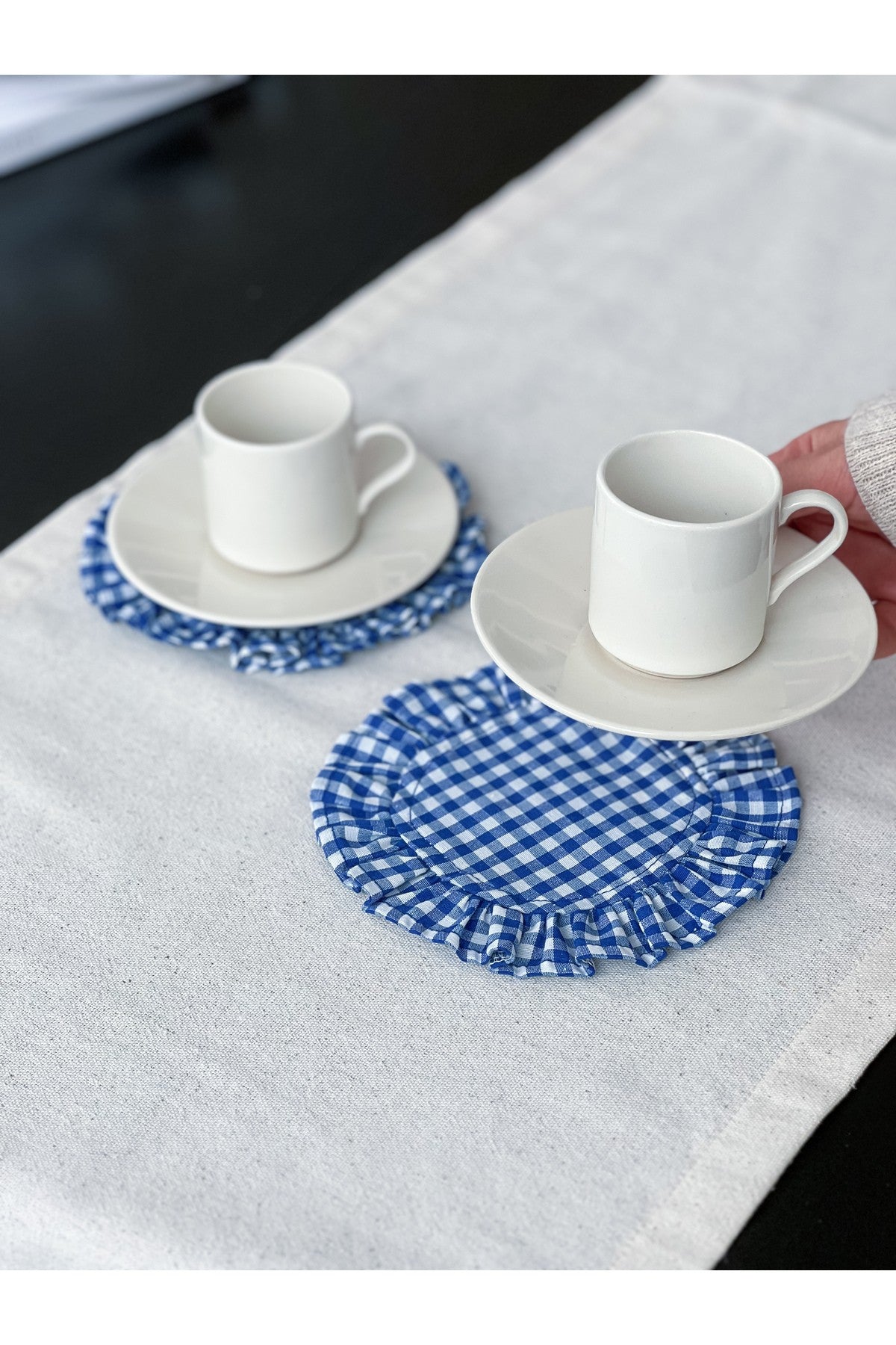 Sea Yuvarlak Fırfırlı Bardak Altlığı