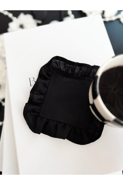 Shine Kare Fırfırlı Bardak Altlığı