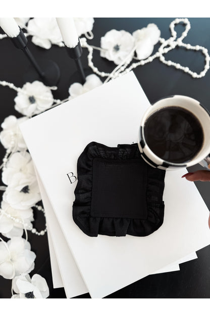 Shine Kare Fırfırlı Bardak Altlığı