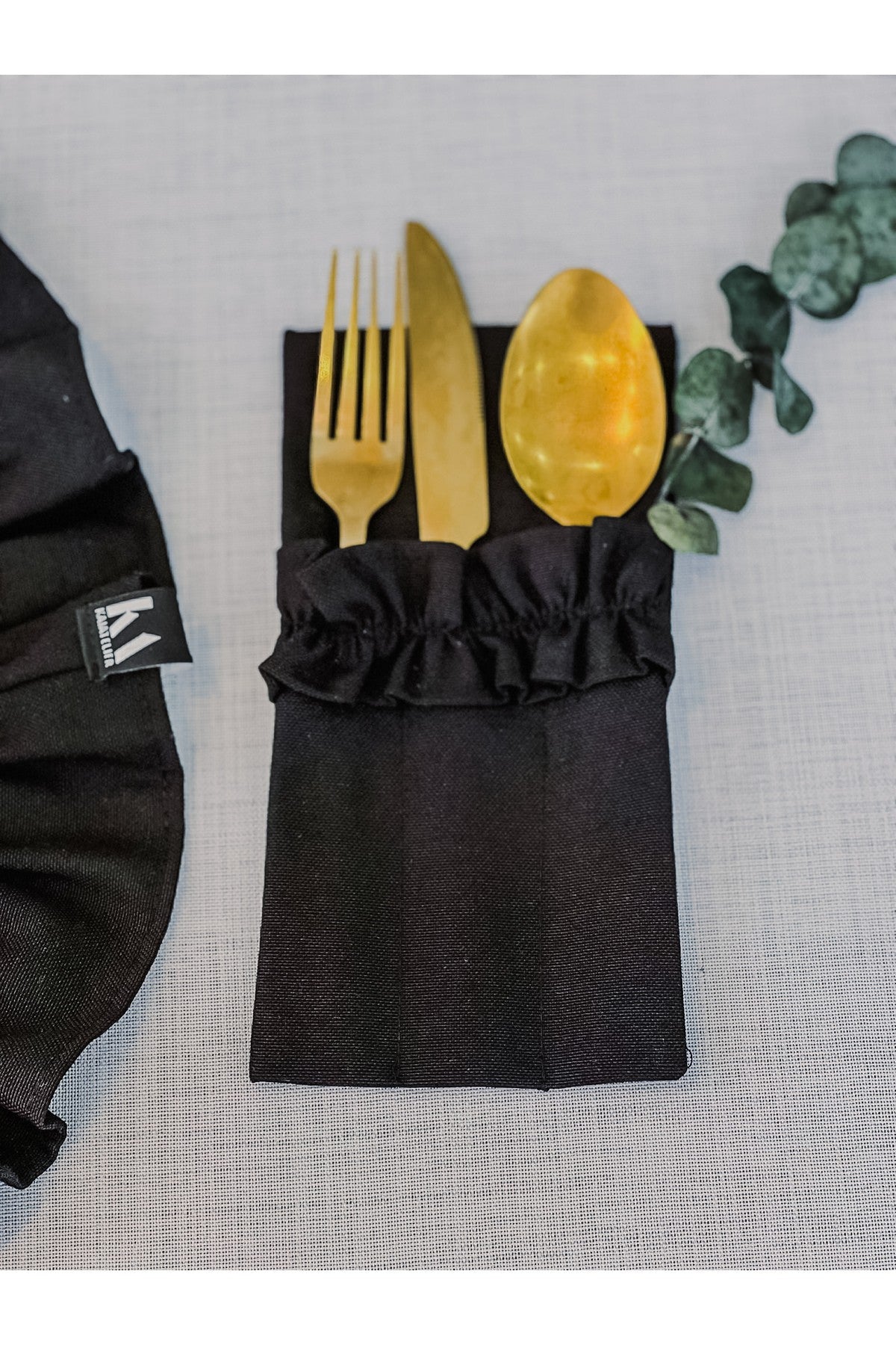 Lune Keten 3 Bölmeli Çatal-Kaşık-Bıçak Kılıfı 2 ADET