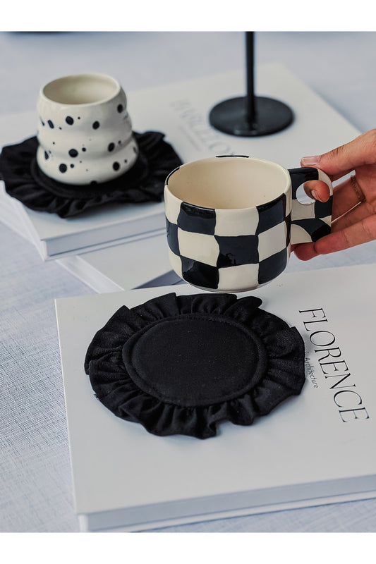 Luna Yuvarlak Fırfırlı Bardak Altlığı