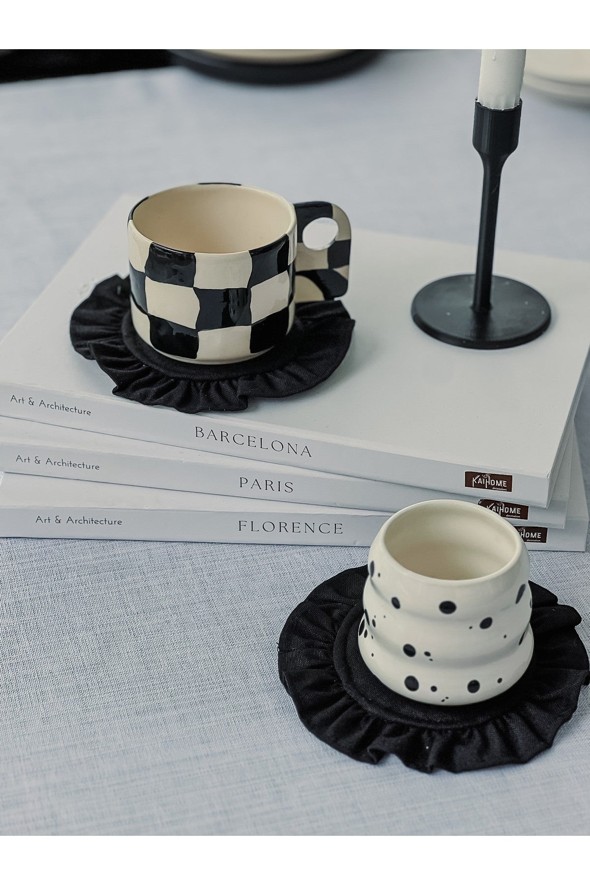 Luna Yuvarlak Fırfırlı Bardak Altlığı