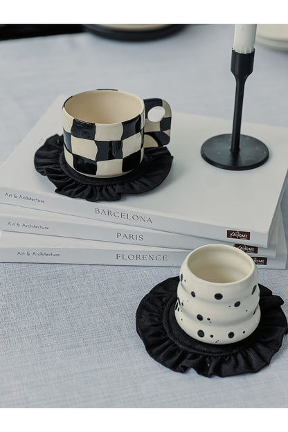 Luna Yuvarlak Fırfırlı Bardak Altlığı