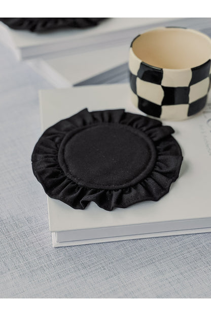 Luna Yuvarlak Fırfırlı Bardak Altlığı