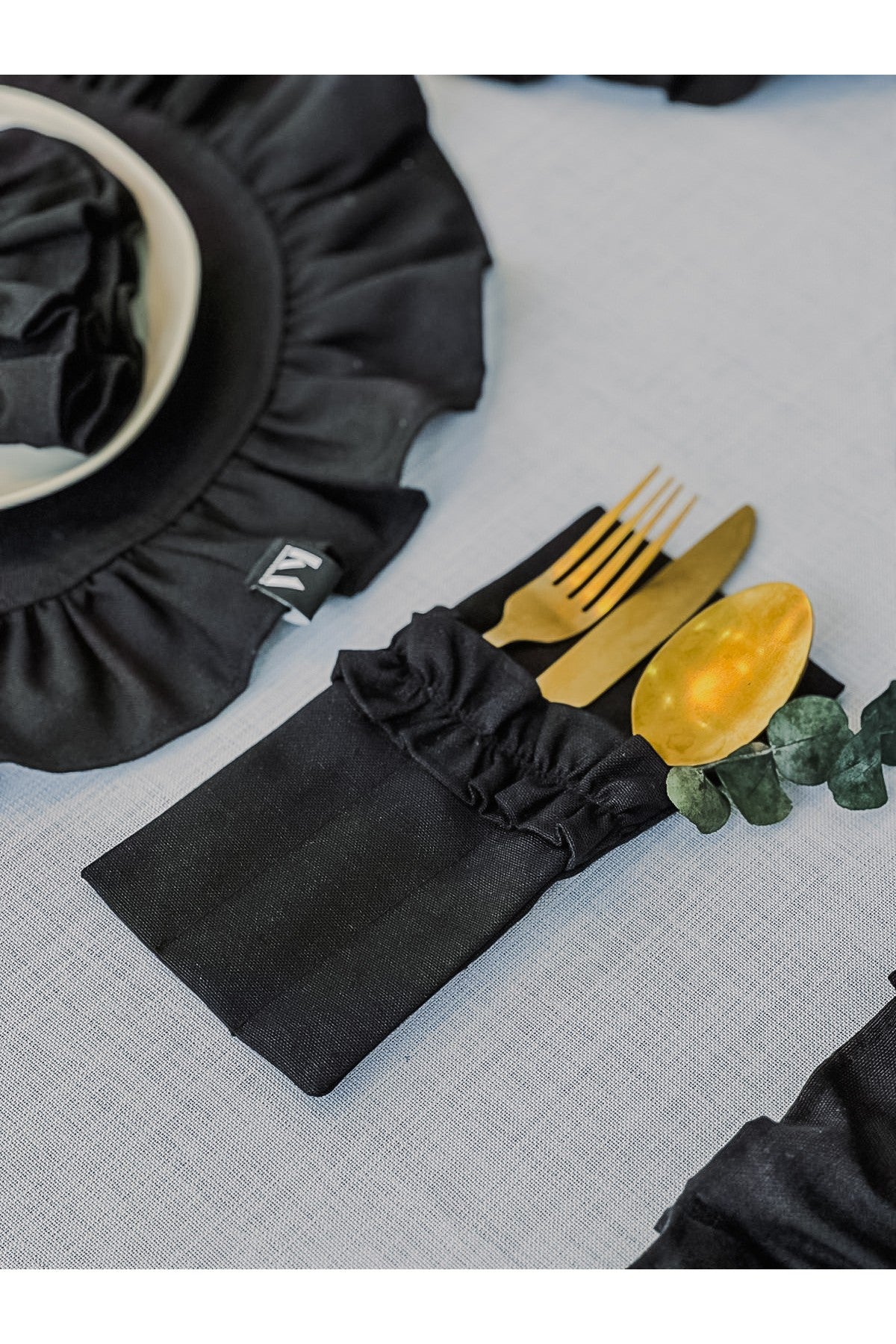 Lune Keten 3 Bölmeli Çatal-Kaşık-Bıçak Kılıfı 2 ADET