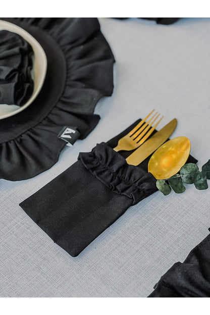 Lune Keten 3 Bölmeli Çatal-Kaşık-Bıçak Kılıfı 2 ADET