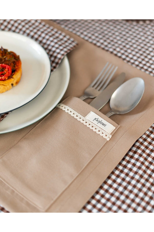 Sienna Keten Cep Detaylı Amerikan Servis/ Supla 2Lİ