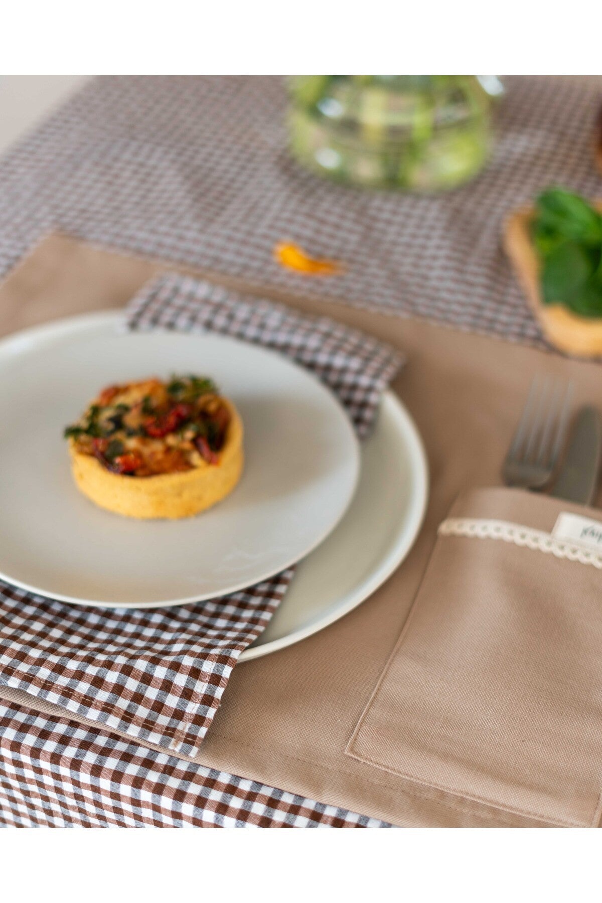 Sienna Keten Cep Detaylı Amerikan Servis/ Supla 2Lİ