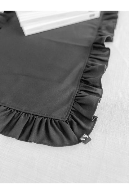 Luna Keten Heryeri Fırfırlı Dikdörtgen Runner 40X120CM