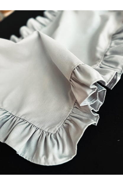 Moonlit Keten Heryeri Fırfırlı Dikdörtgen Runner