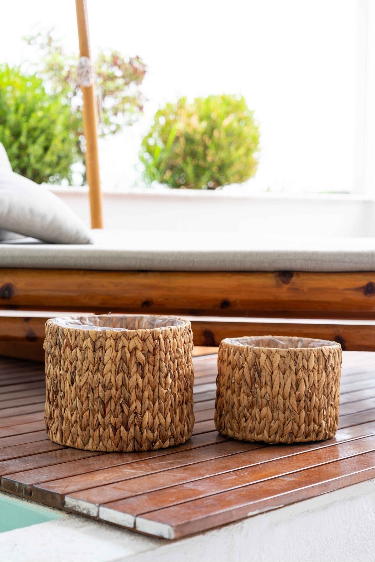 Iç Korumalı 4lü Sağlam Hasır Sepet/düzenleyici/saksılık