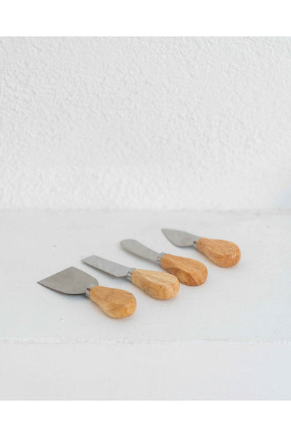 Bambu Saplı 4lü Peynir Bıçağı Seti