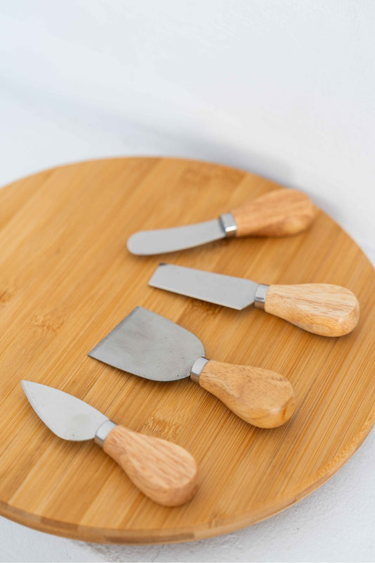 Bambu Saplı 4lü Peynir Bıçağı Seti