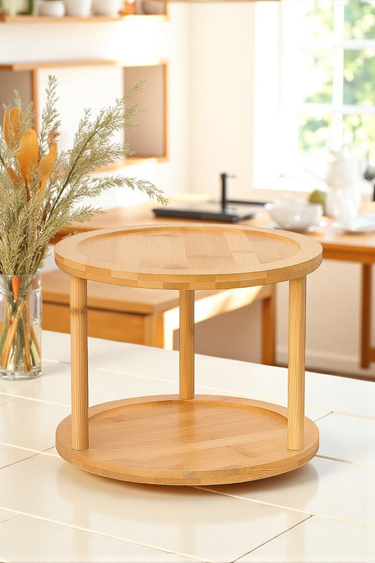 Ahşap Döner Stand 2 Katlı Sunumluk/düzenleyici