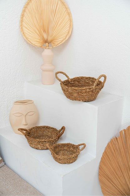 Hasır 3lü Sepet/düzenleyici/banyo Düzenleyici