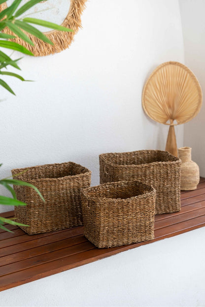 Hasır Derin 32X24X24CM Kare Düzenleyici/Sepet/Organizer