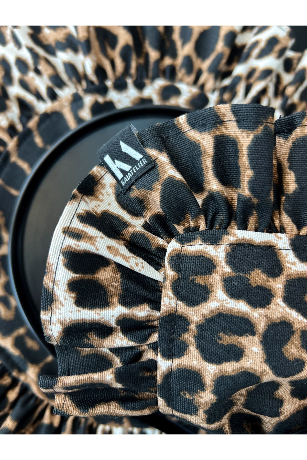 2Li Leopard Keten Fırfırlı Peçete / Servis