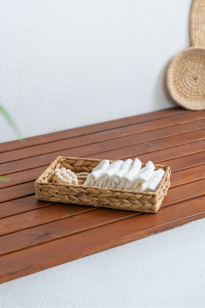 Hasır Su Sümbülü Dikdörtgen Altlık/Sunumluk/Mum Tabağı