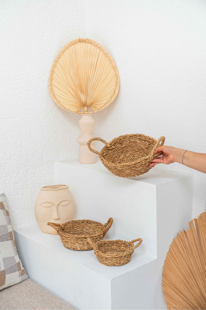 Hasır 3lü Sepet/düzenleyici/banyo Düzenleyici