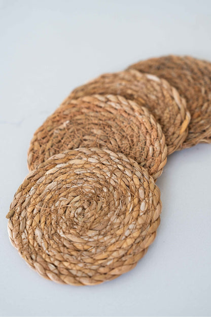 Naturel Hasır 6lı Bardak Altlığı