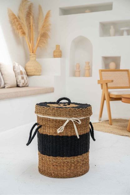 Hasır Kapaklı Ve Kulplu En Büyük Boy Çamaşır Sepeti