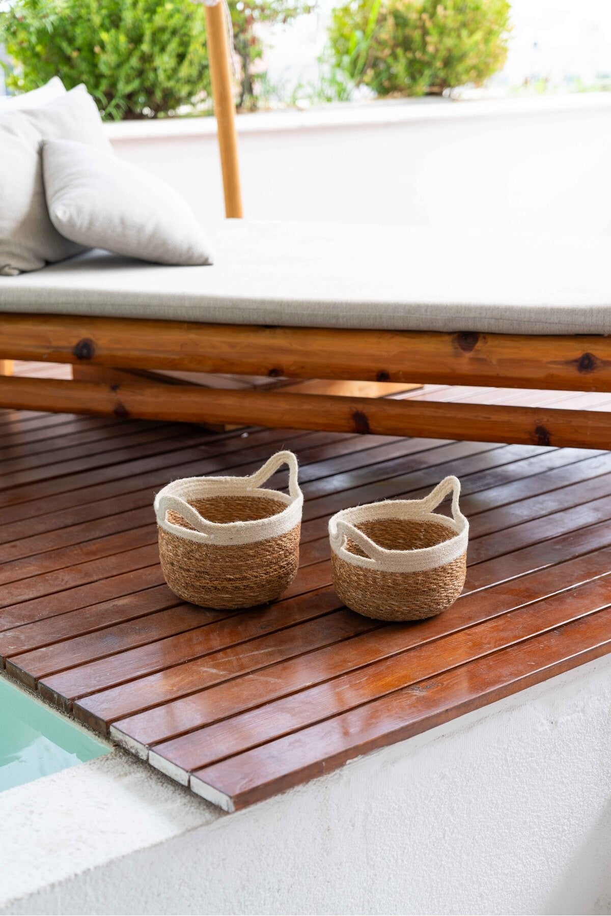 Dekoratif Çok Amaçlı 4lü Hasır Sepet/Saksılık/Düzenleyici