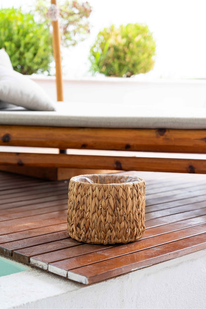 Iç Korumalı Orta Boy Sağlam Hasır Sepet/Düzenleyici/Saksılık