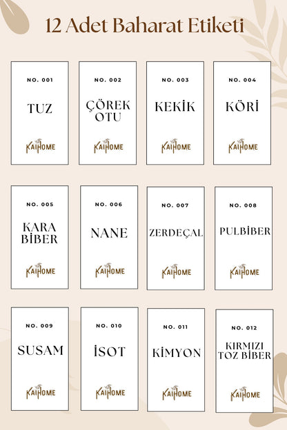 Ahşap Merdiven Standlı 12li 300 ml Baharatlık 12 Adet Ahşap Kaşık