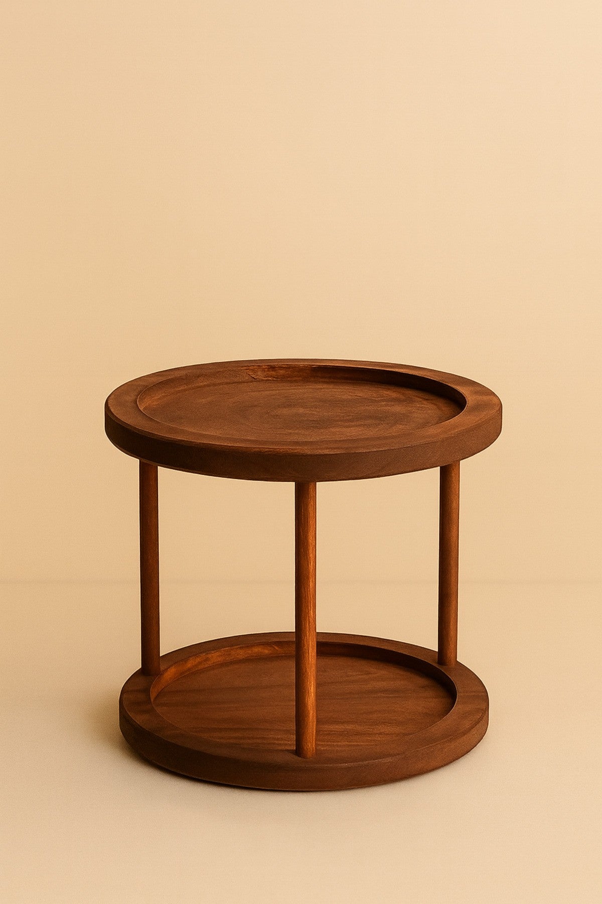 Ahşap Döner Standlı 8li Ahşap Top Kapaklı Etiketli Baharatlık Seti