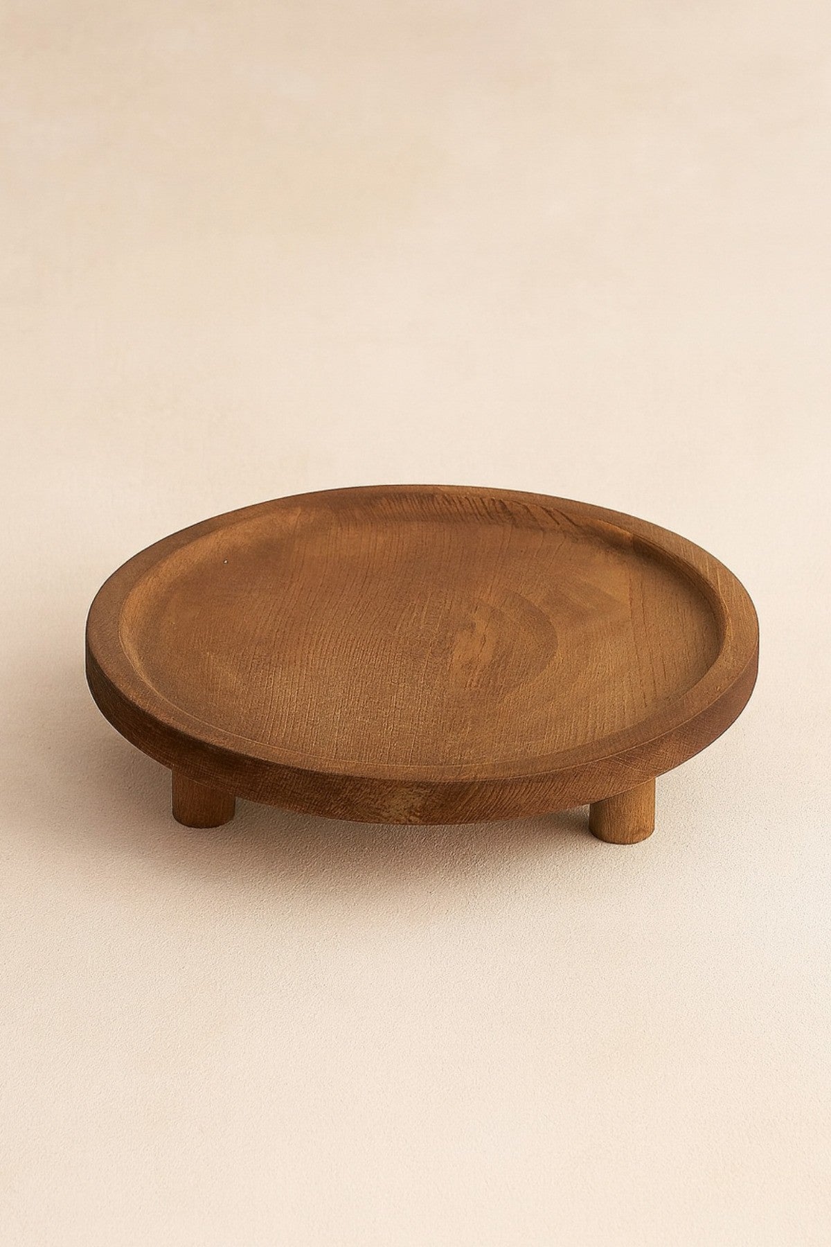 Ahşap Koyu Renk Yuvarlak Ayaklı Yükseltici/Sunumluk/Düzenleyici