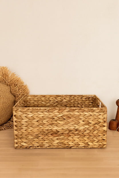 Hasır Su Sümbülü Dikdörtgen 39x26x18cm Düzenleyici/Sepet/Organizer