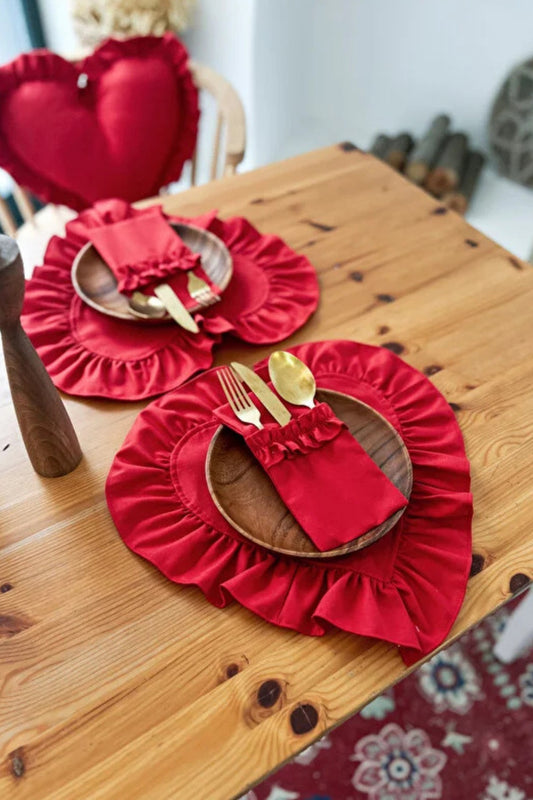 2li Dak Keten 3 Bölmeli Kaşıklık / Çatal-Kaşık-Bıçak Kılıfı