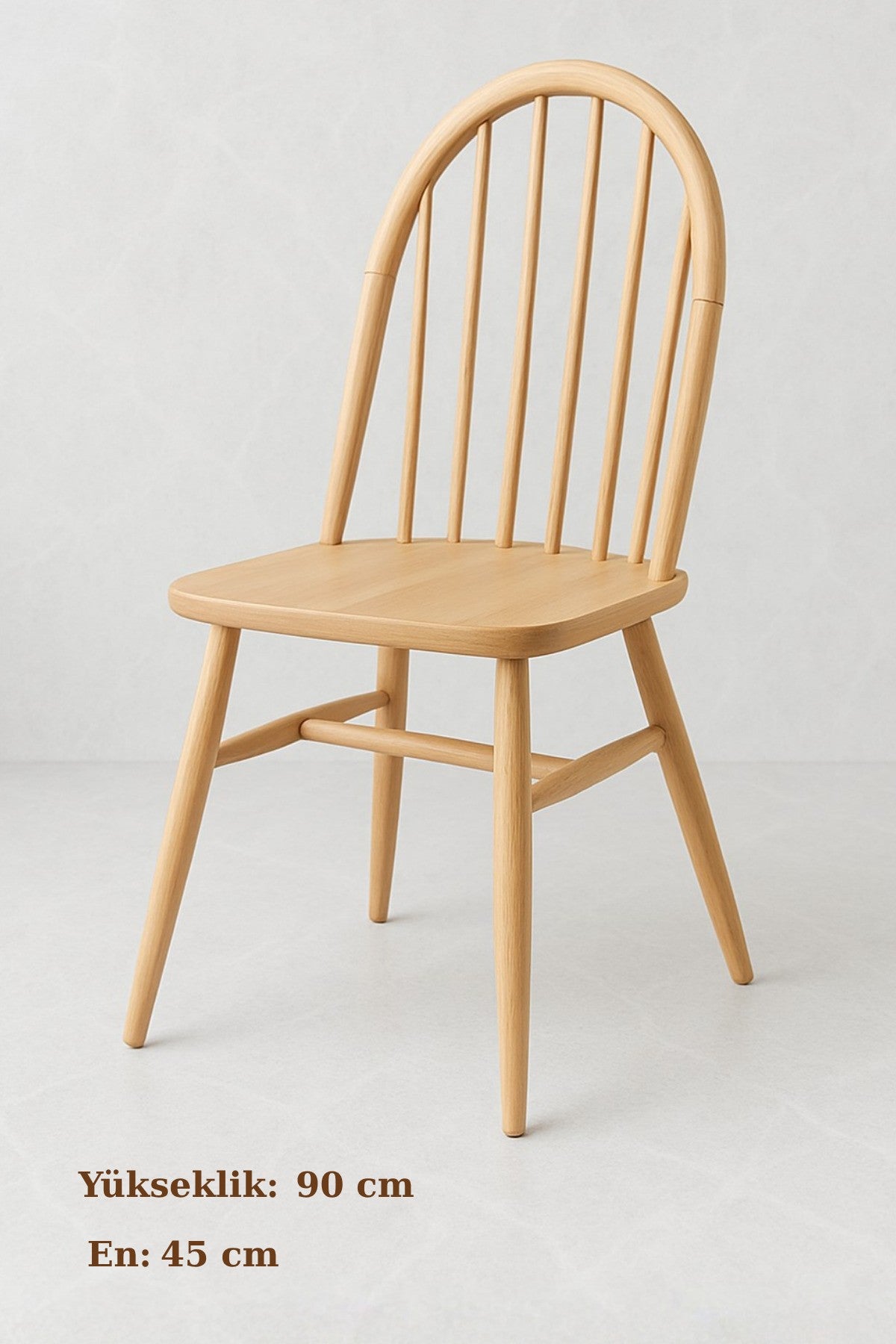 Ada Naturel Ham Ahşap Sandalye Mutfak Cafe Salon Yemek Masası Uyumlu Dayanıklı