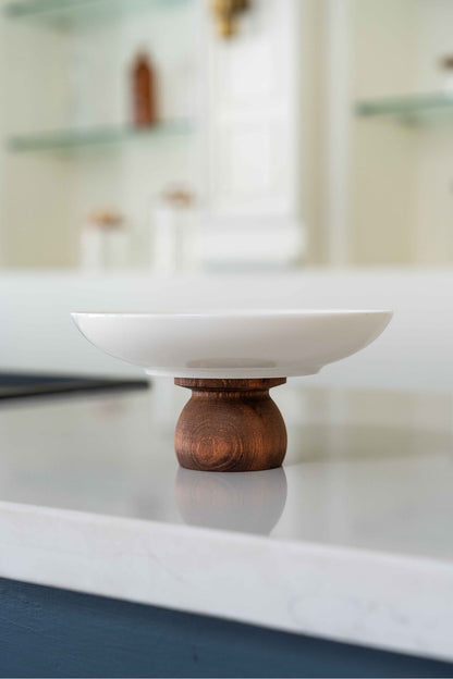 Doğal Ahşap Tabanlı Modern Servis Tabağı