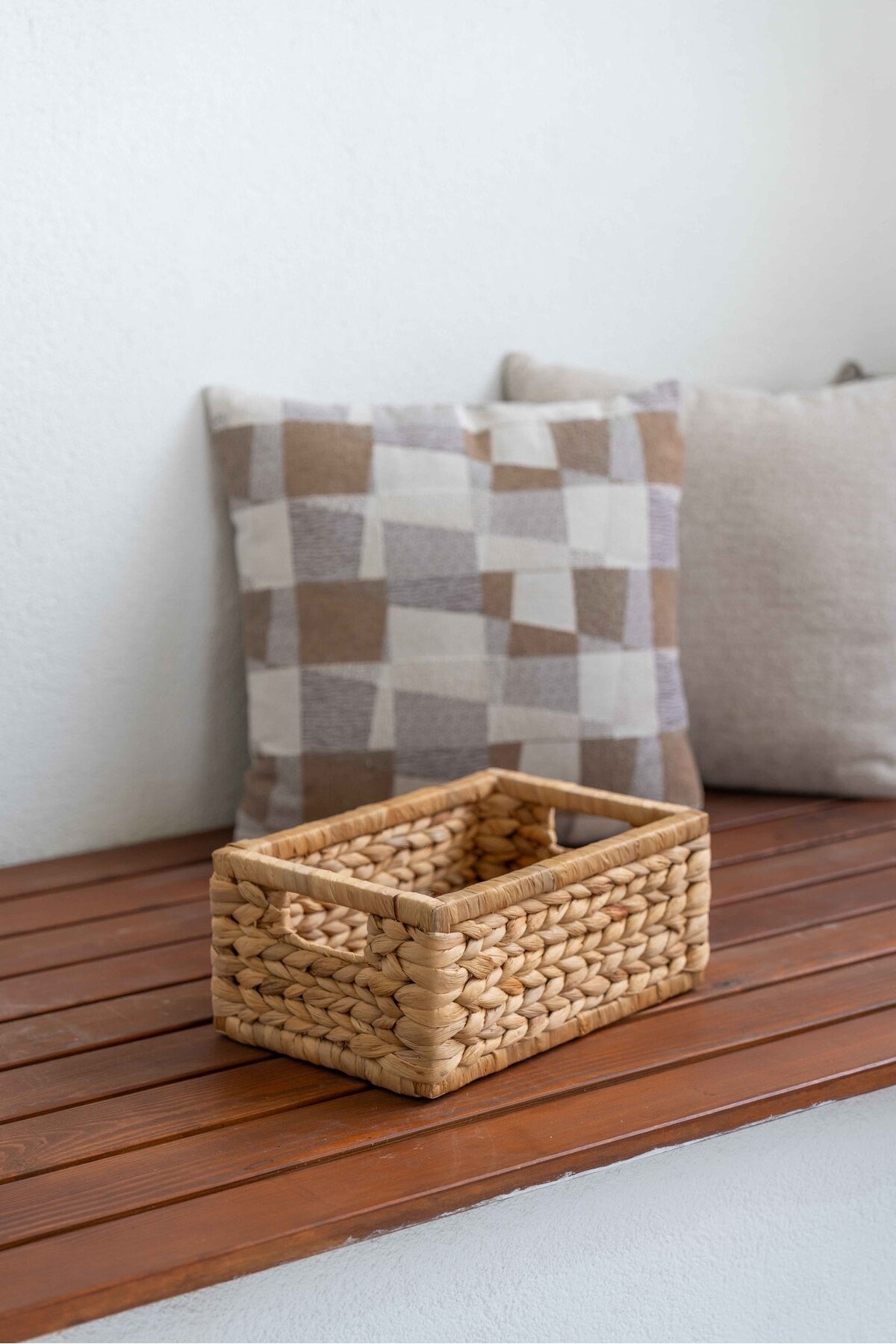 Hasır Sağlam Dikdörtgen Sepet Düzenleyici – Çok Amaçlı Saklama Sepeti / Doğal Görünümlü Organizer