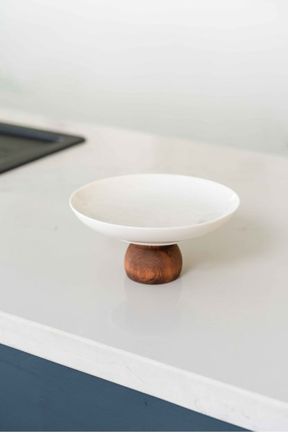 Doğal Ahşap Tabanlı Modern Servis Tabağı