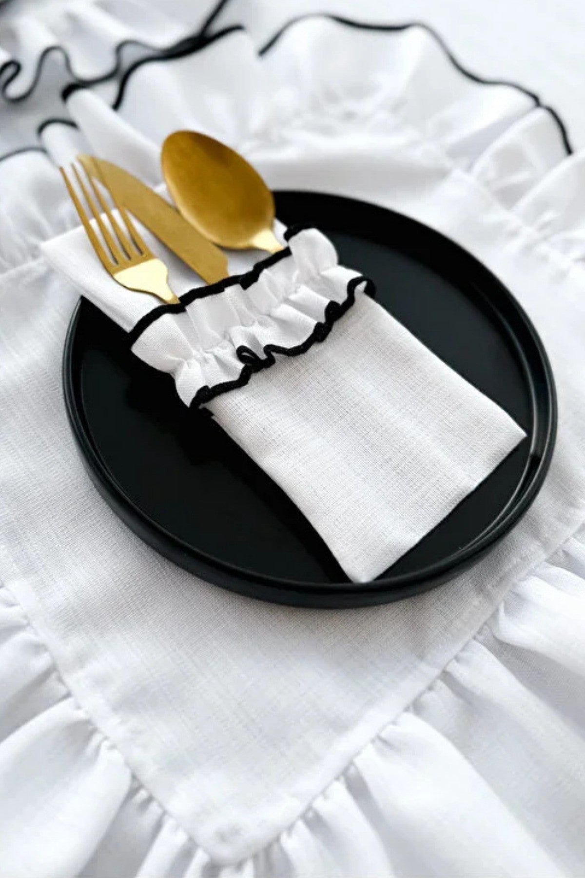 Shine White 3 Bölmeli Çatal-Kaşık-Bıçak Kılıfı 6Lı
