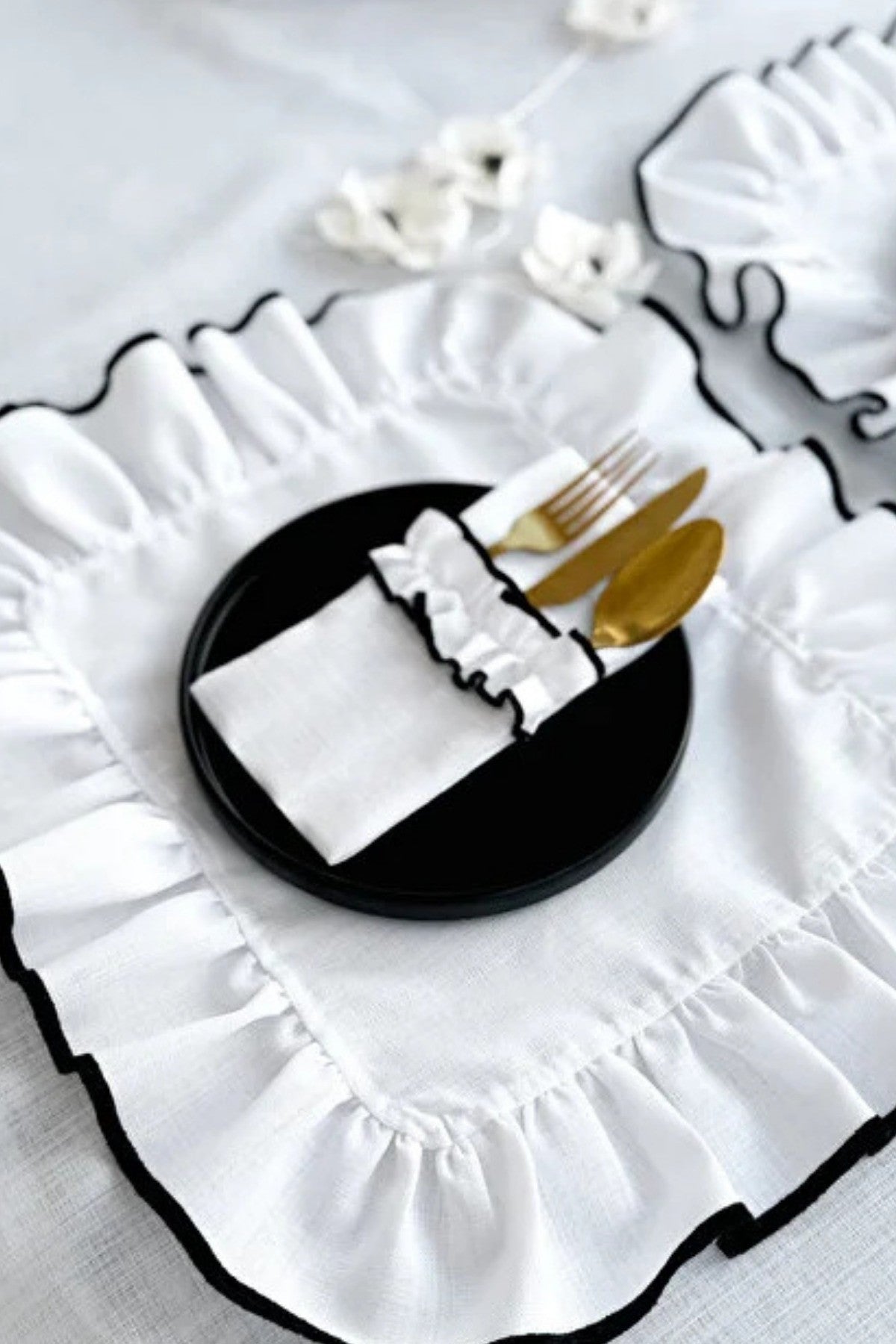 Shine White 3 Bölmeli Çatal-Kaşık-Bıçak Kılıfı 6Lı