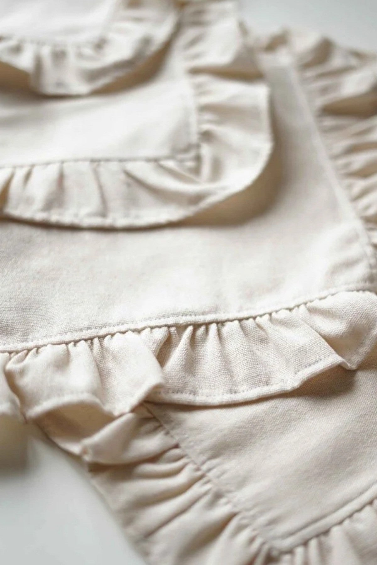 2Li Ham Keten Fırfır Detaylı Amerikan Servis/ Supla 40cm