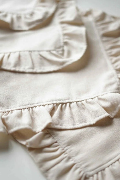 2Li Ham Keten Fırfır Detaylı Amerikan Servis/ Supla 40cm