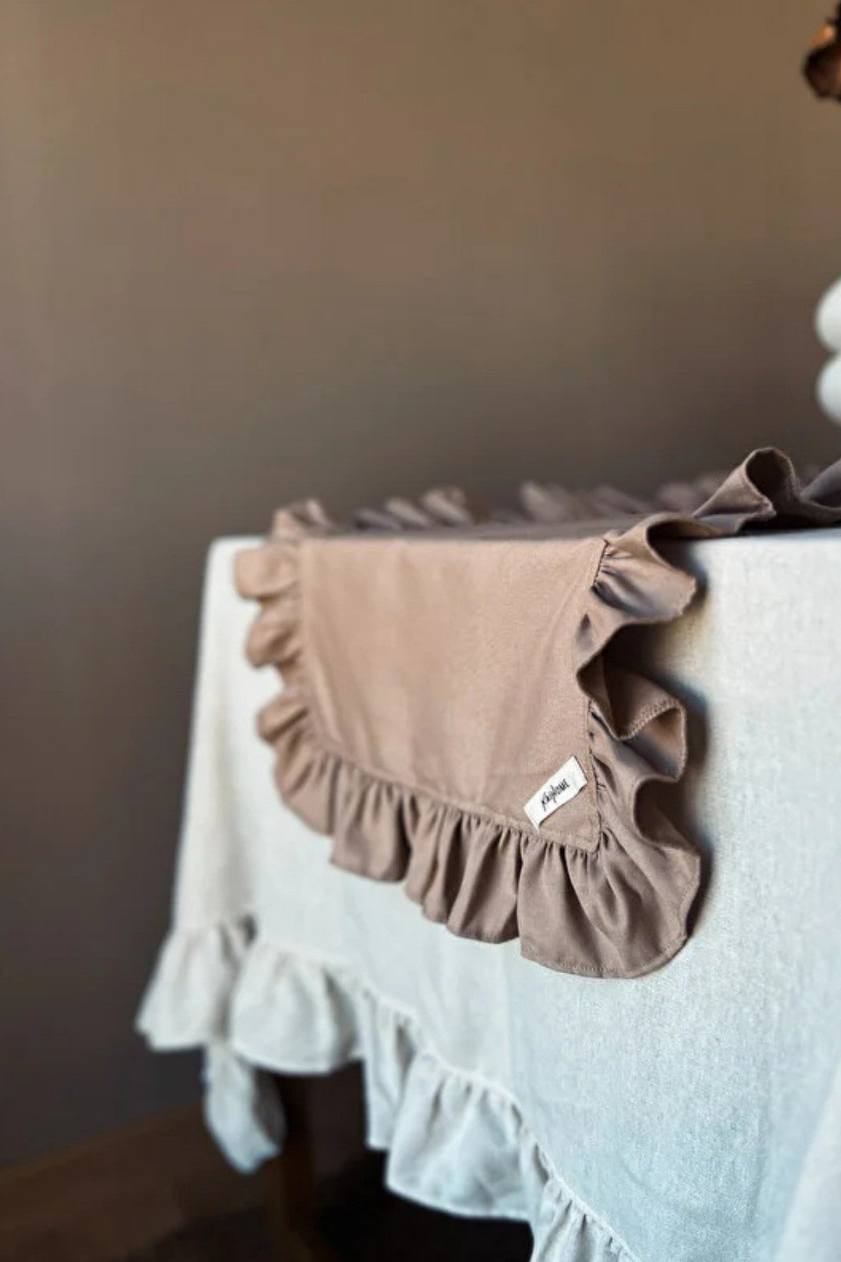 Sienna Keten Fırfırlı Runner Kahverengi