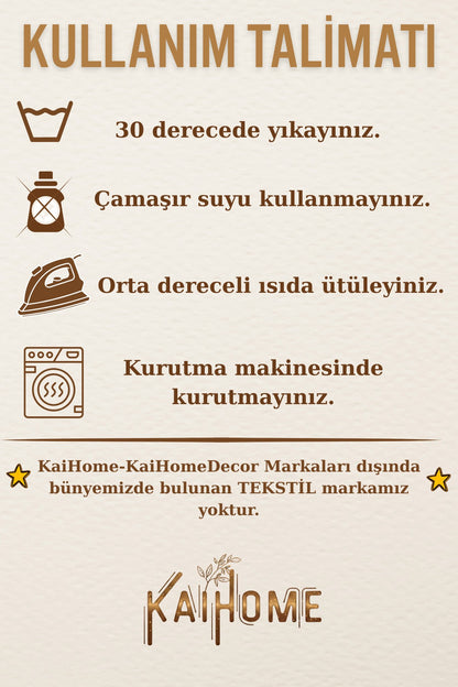 6lı Ham Keten Dantel Detaylı  2Bölmeli Kaşıklık / Peçetelik