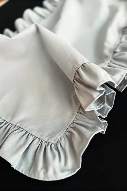 Moonlit Keten Heryeri Fırfırlı Dikdörtgen Runner