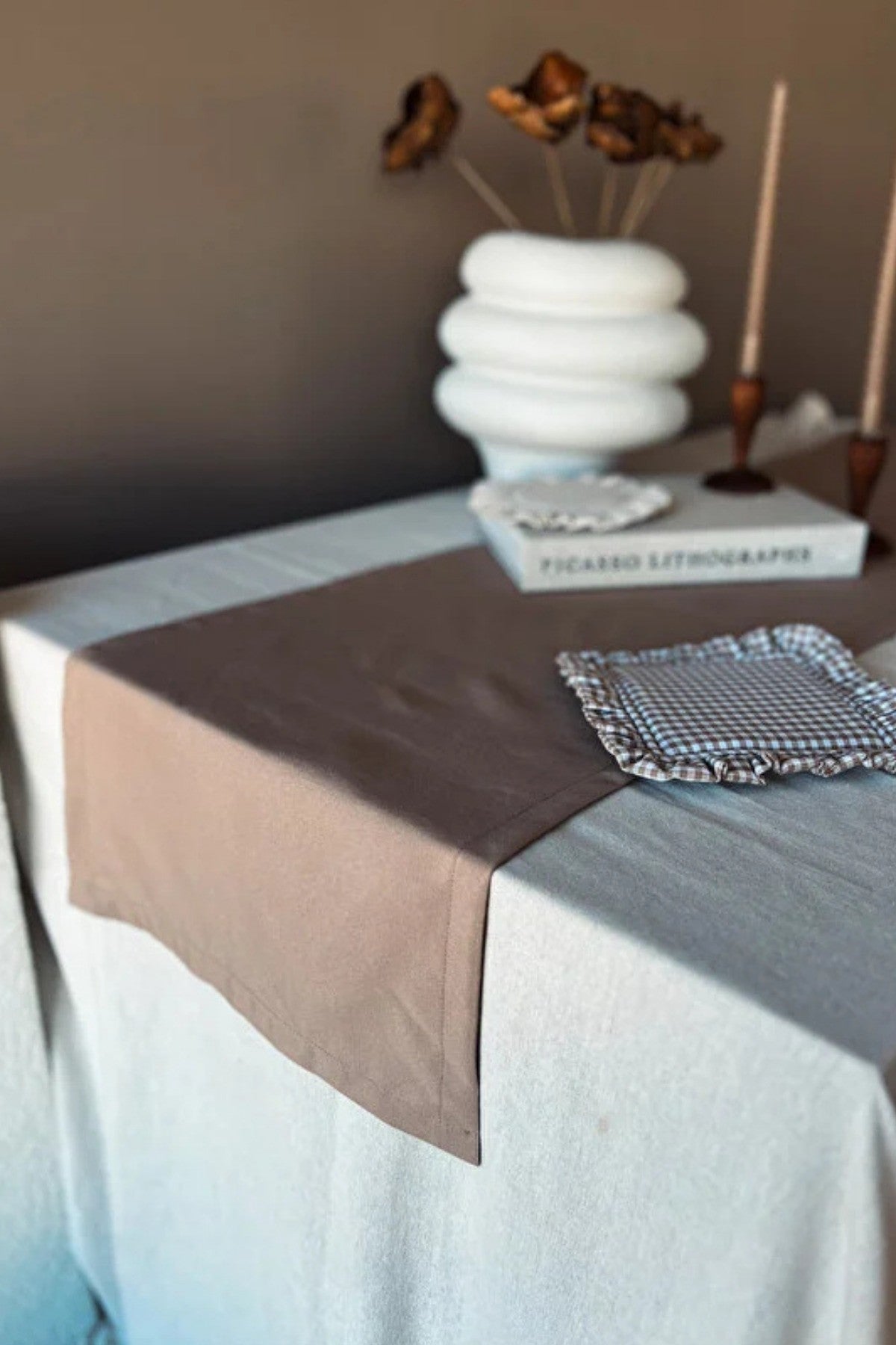 Sienna Keten Runner Kahverengi