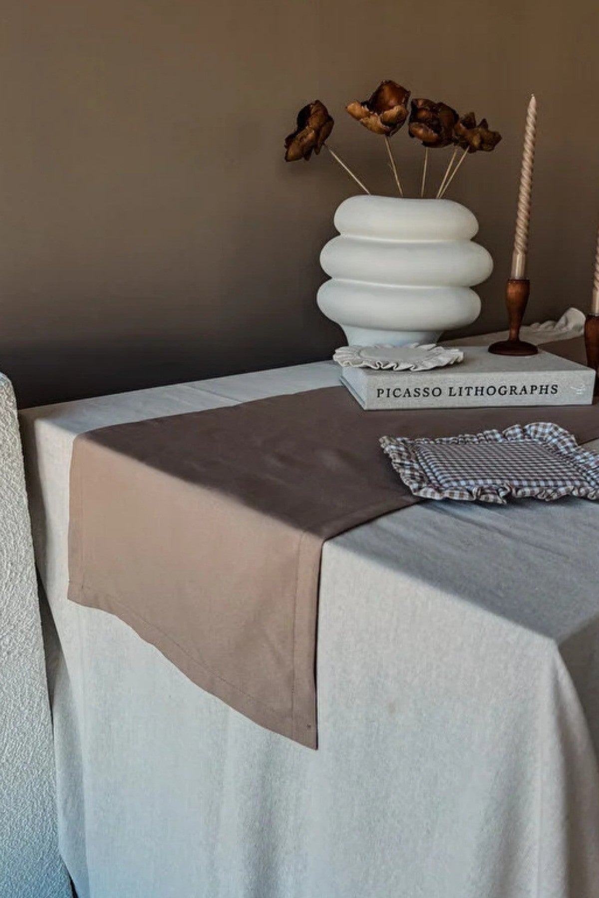 Sienna Keten Runner Kahverengi