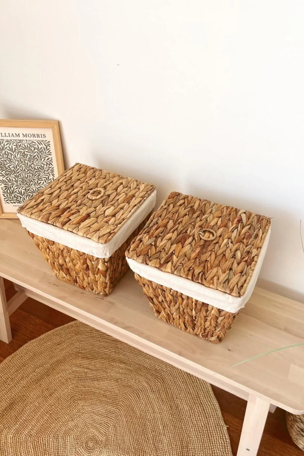 2Li İç Korumalı Hasır Kapaklı Çok Amaçlı Patates ve Soğan Sepeti