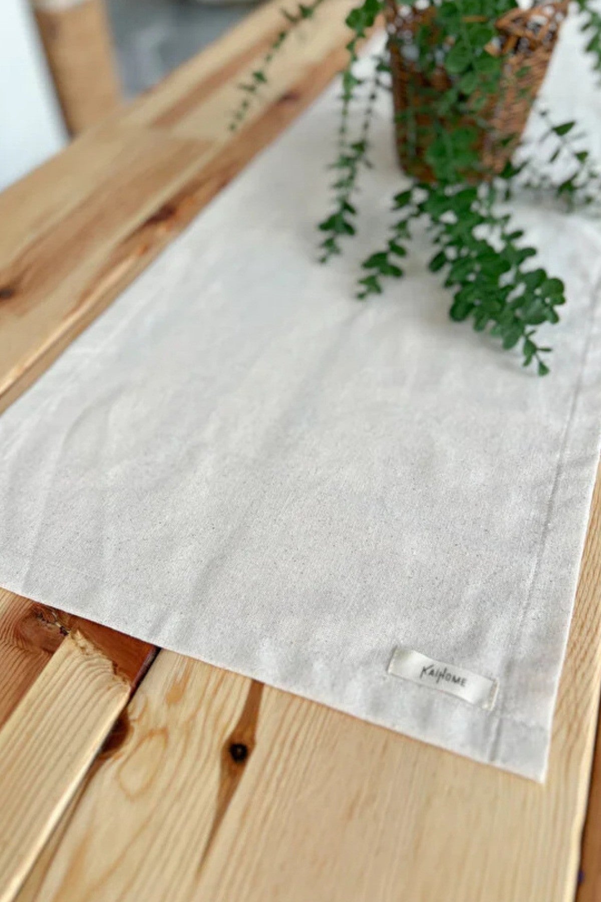 Ham Keten Dikdörtgen Düz Runner 40x120cm