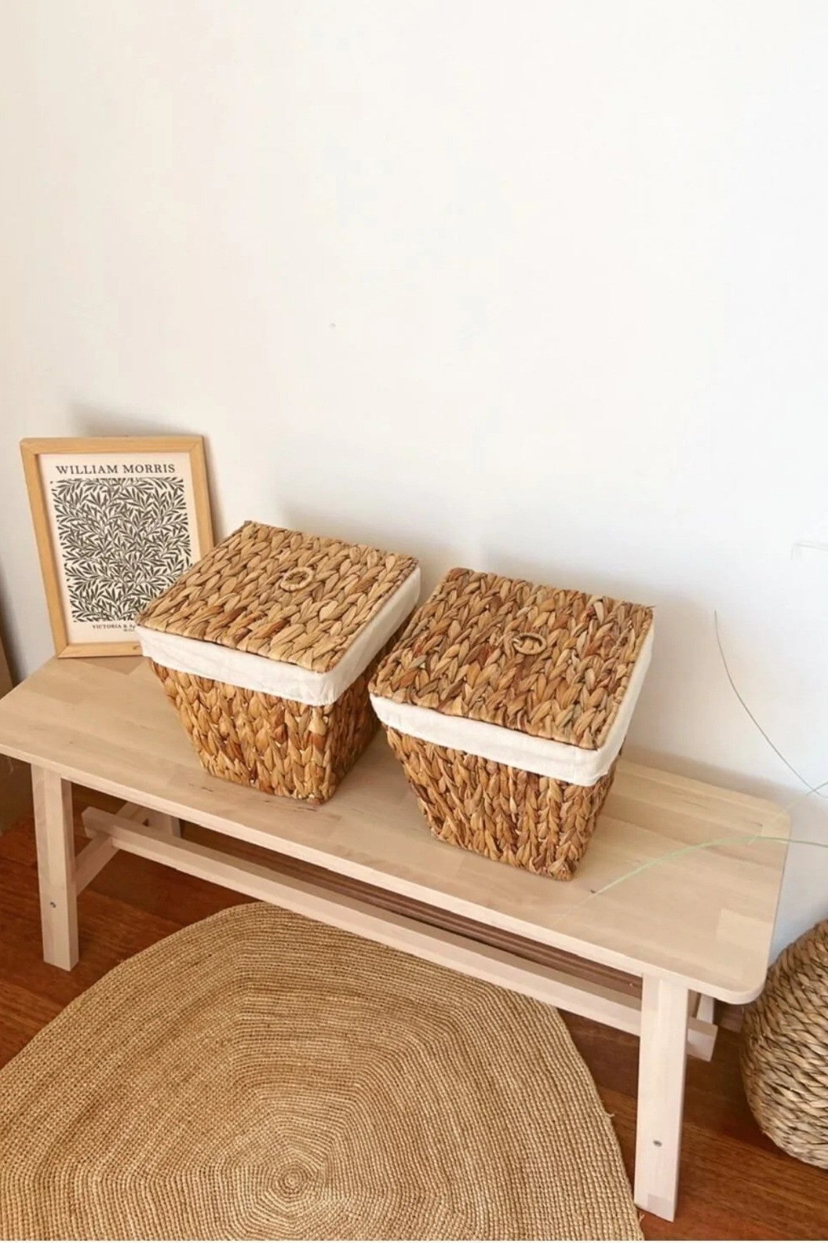 2Li İç Korumalı Hasır Kapaklı Çok Amaçlı Patates ve Soğan Sepeti